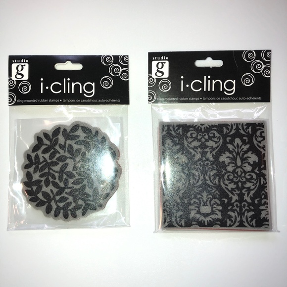 STUDIO G Floral + Baroque i-Cling Foam Cling Rubber Stamps Set of 2, RARE, NEW! - Picture 2 of 12